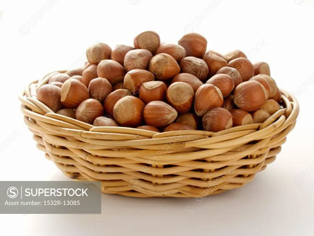 Hazelnuts in a basket