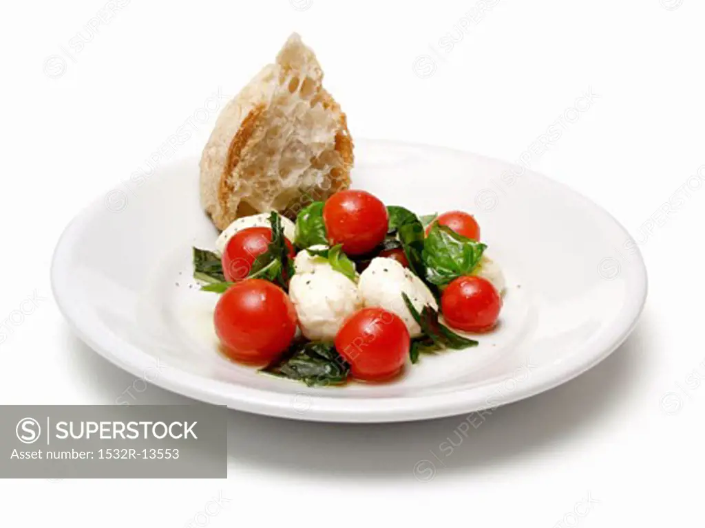 Mozzarella and Cherry Tomato Salad with Bread