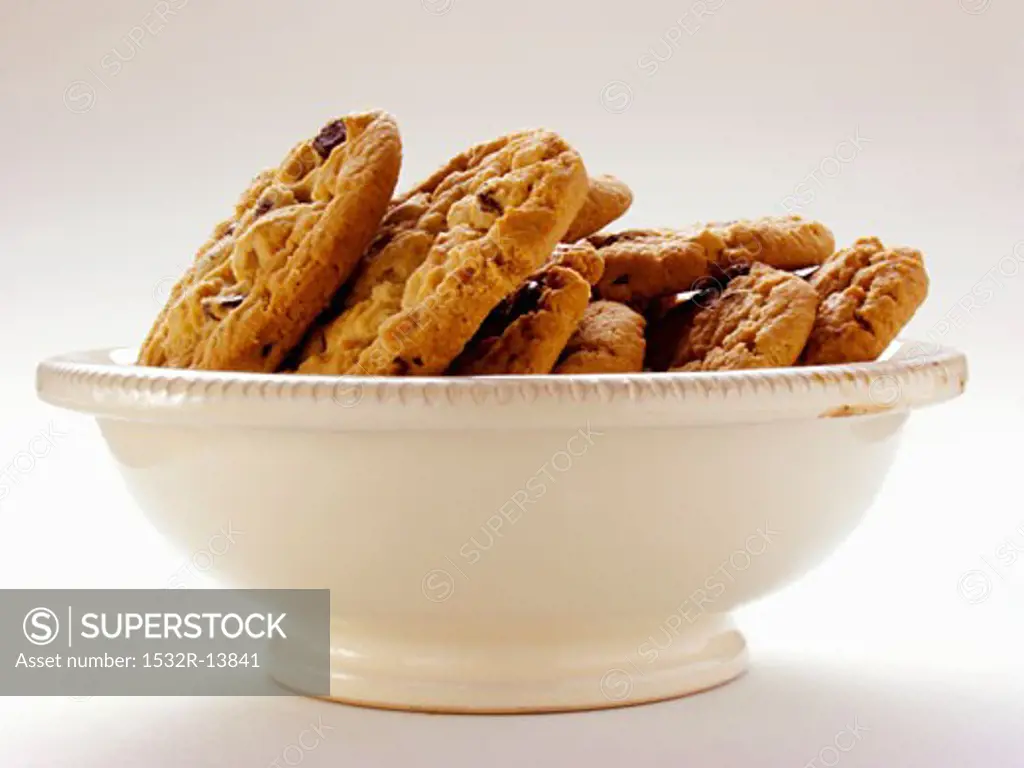 Bowl of Chocolate Chip Cookies