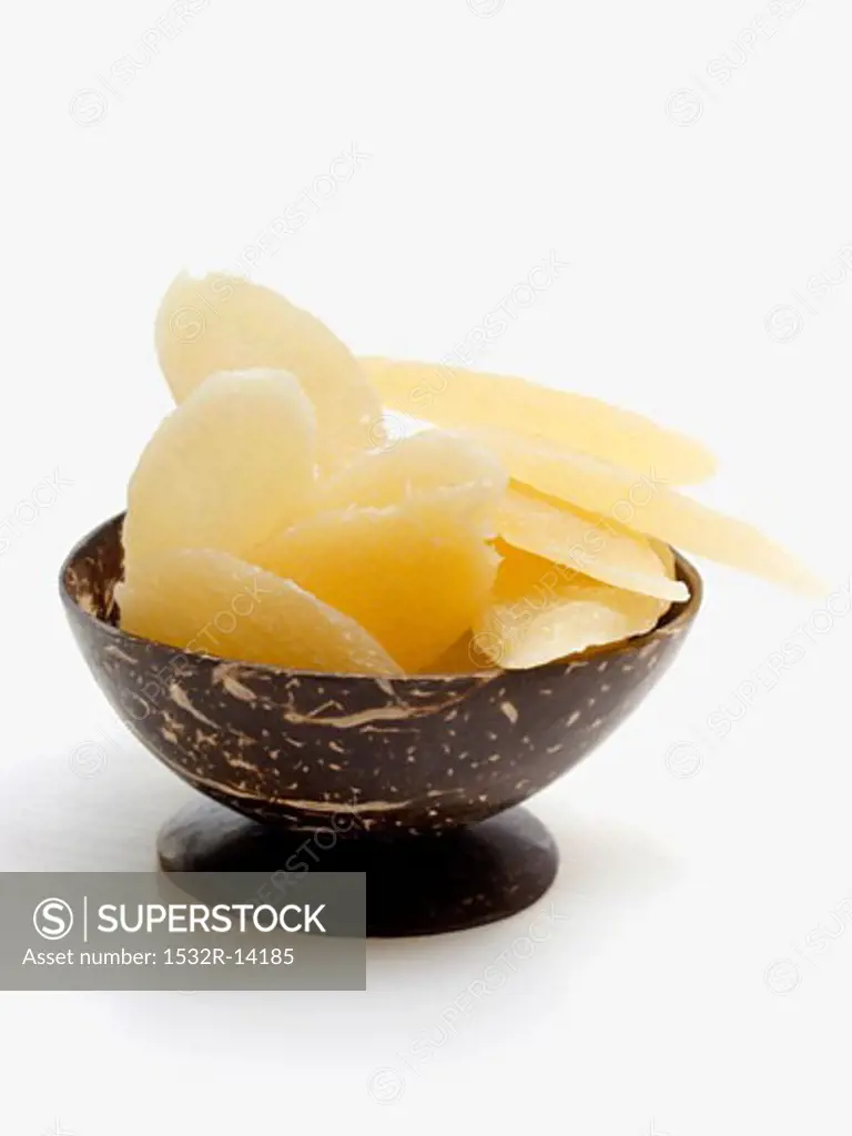 Slices of Candied Ginger in a Bowl