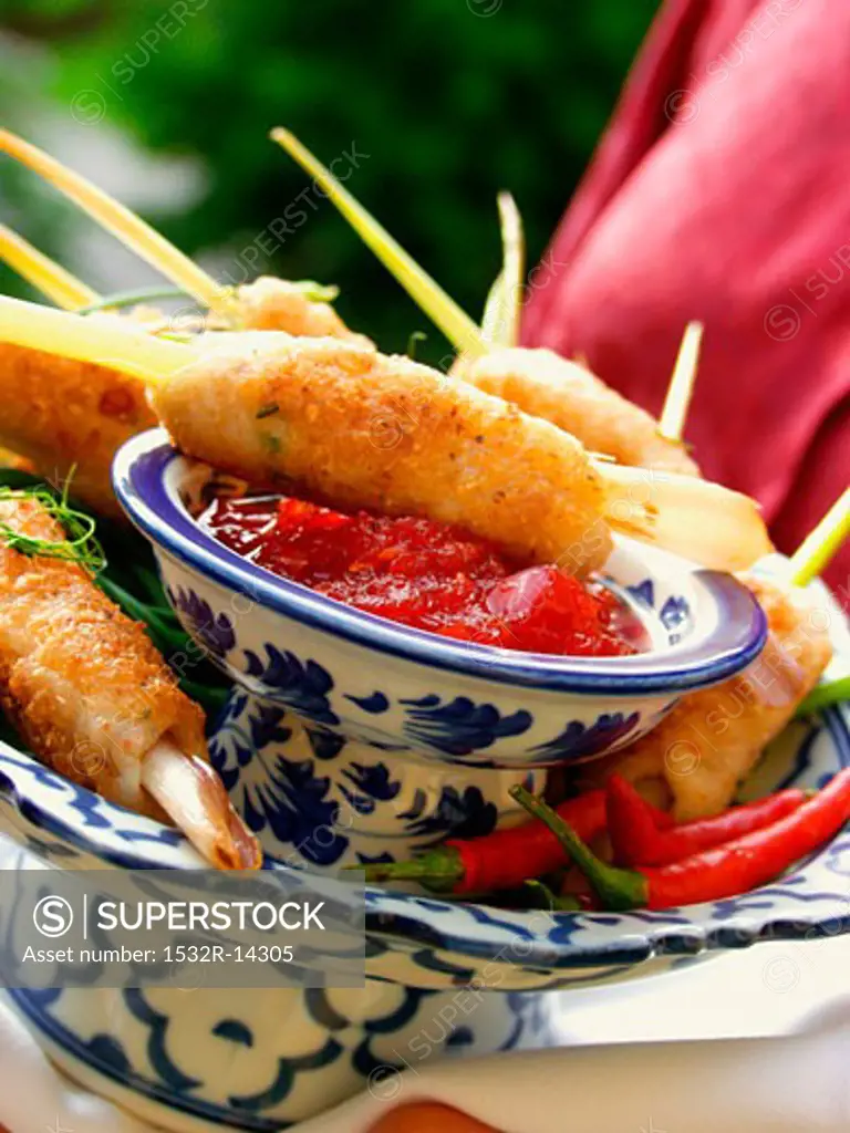 Crispy Thai fish rolls with chili sauce