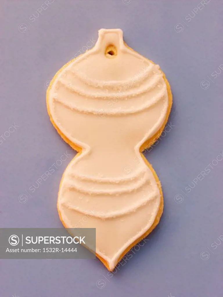 White decorated sweet pastry biscuit (Christmas decoration)