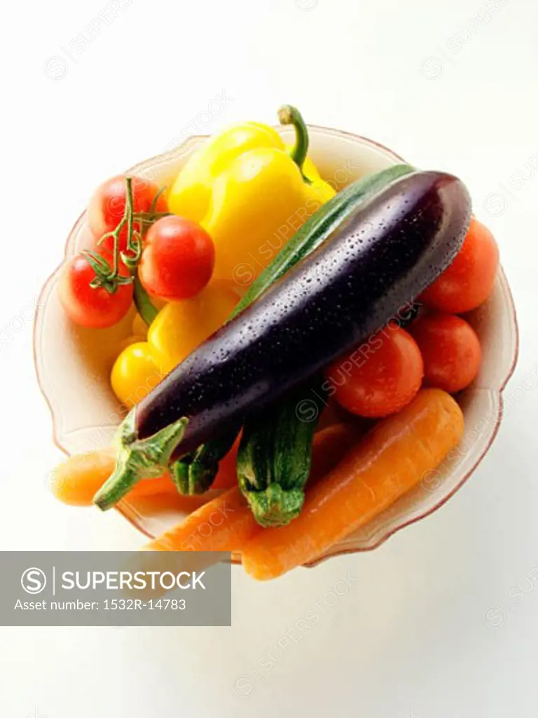 Various types of vegetables on plate