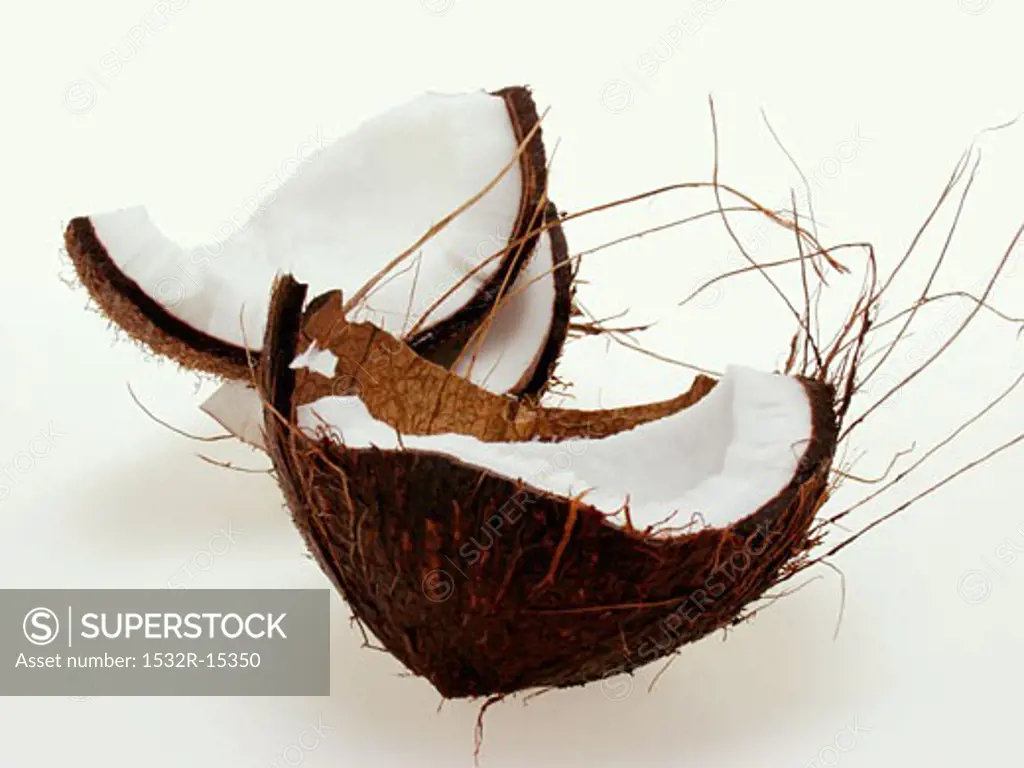 Coconut, cut open