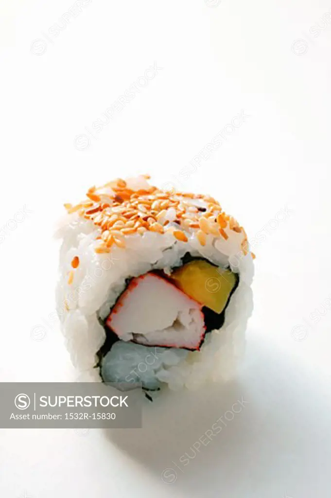 Inside-out roll with surimi
