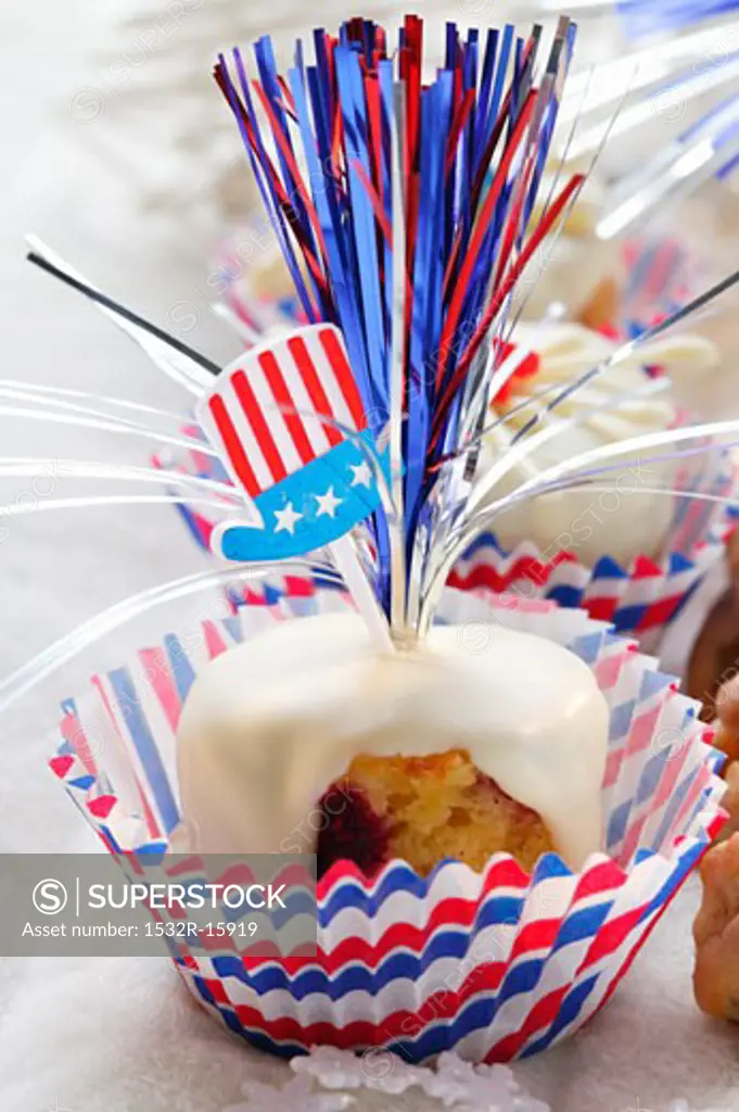 White chocolate brownie for the 4th of July