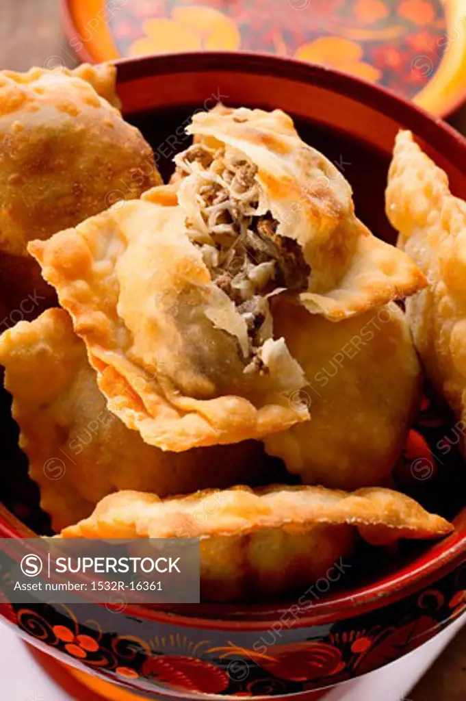 Pierogi with mince and sauerkraut filling (Russia)