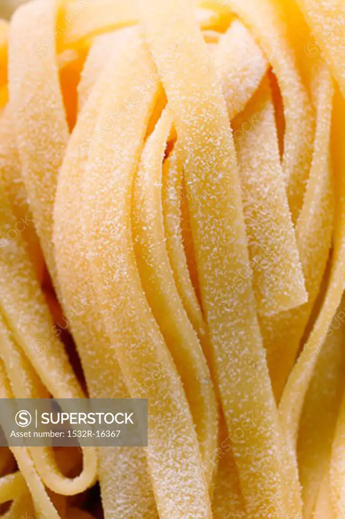 Home-made ribbon pasta (close-up)