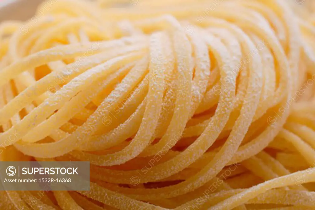 Home-made ribbon pasta (close-up)