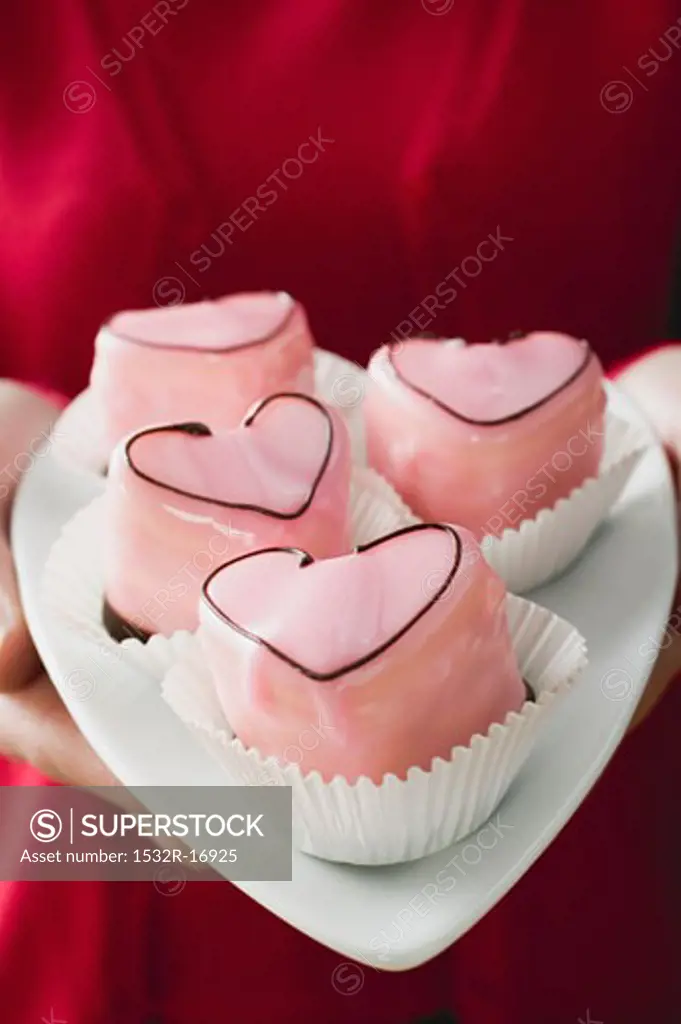 Heart-shaped punch cakes
