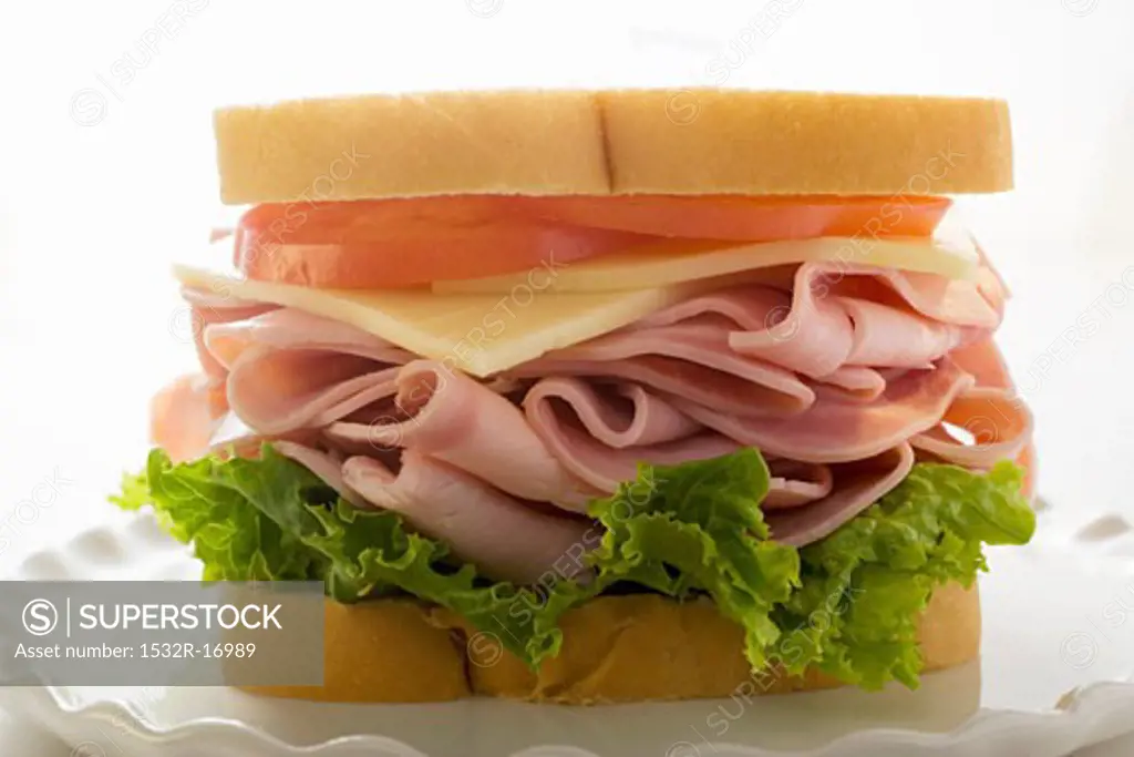 Ham, cheese and tomato sandwich