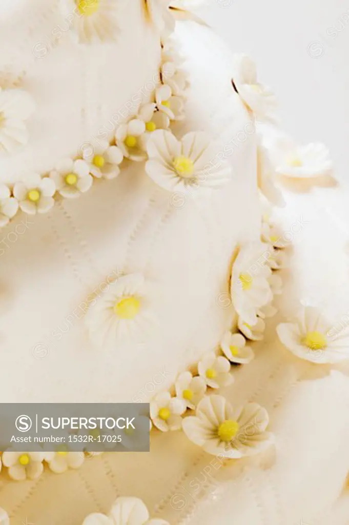 A tiered wedding cake (detail)