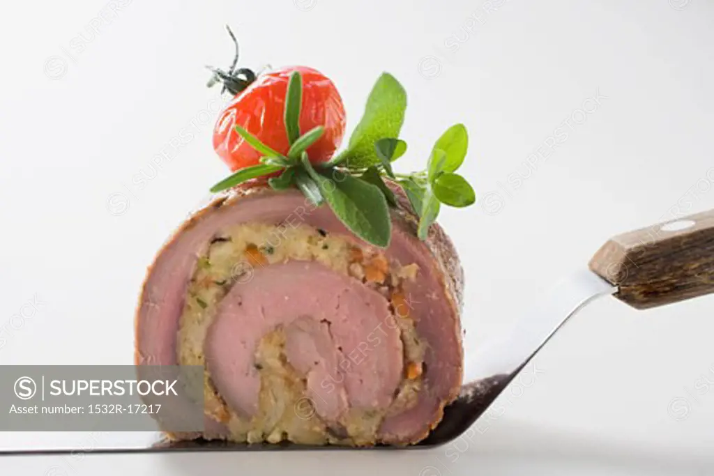 Meat roulade with vegetable and herb stuffing