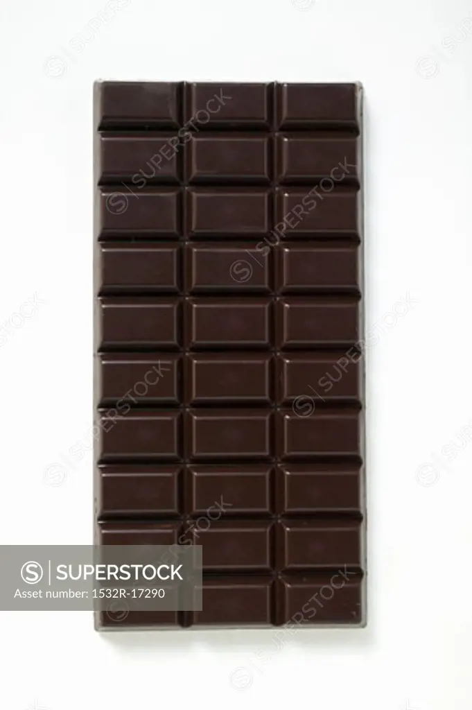A bar of dark chocolate