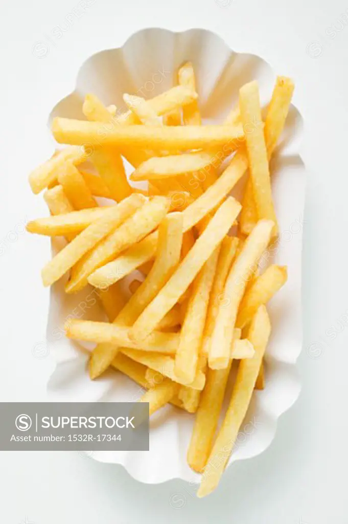 Chips in paper dish (overhead view)