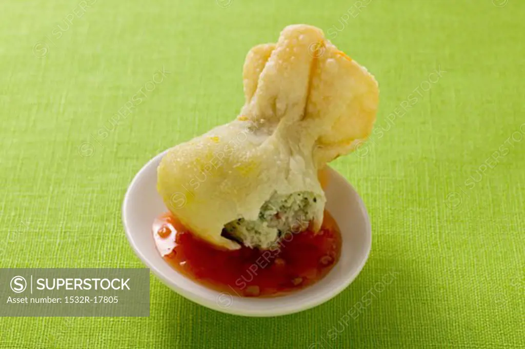 Wonton with sweet and sour sauce