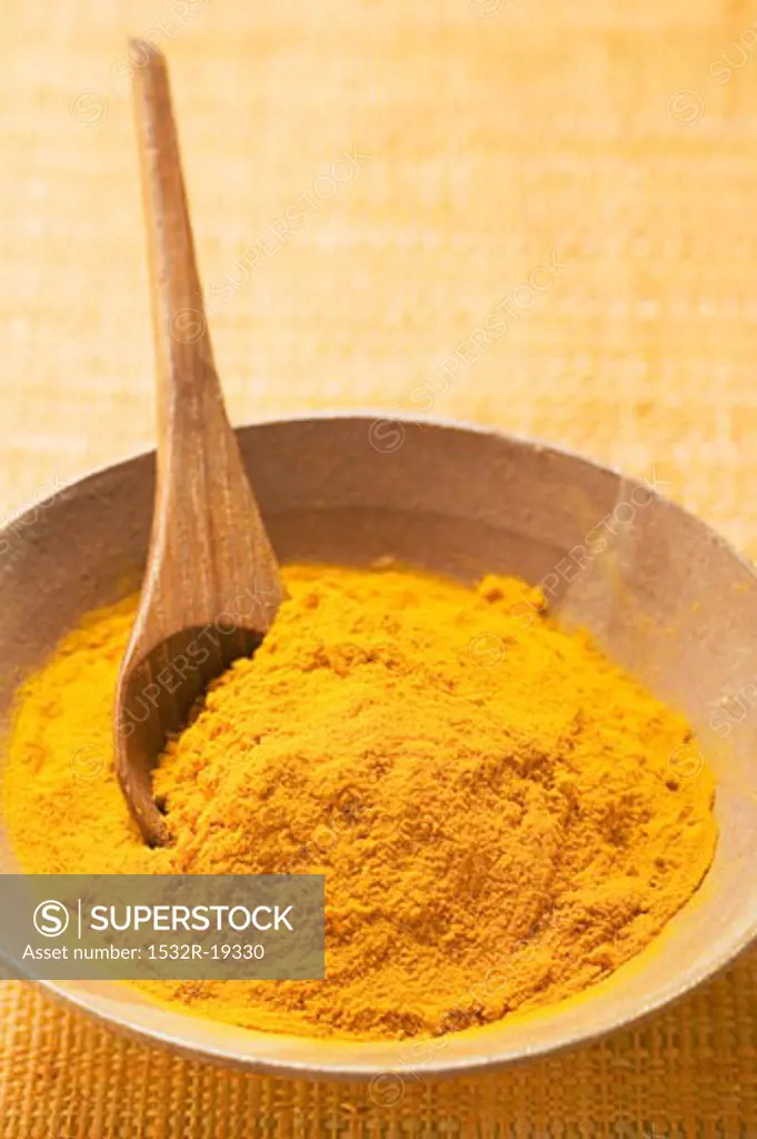 Turmeric in bowl with spoon