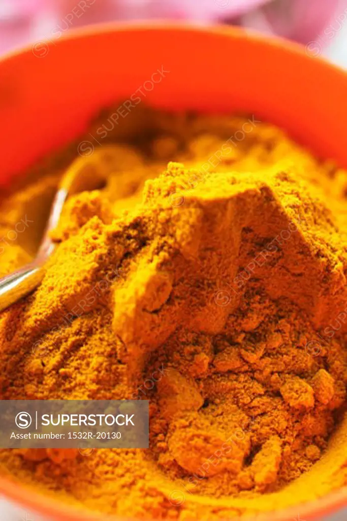 Turmeric in orange bowl