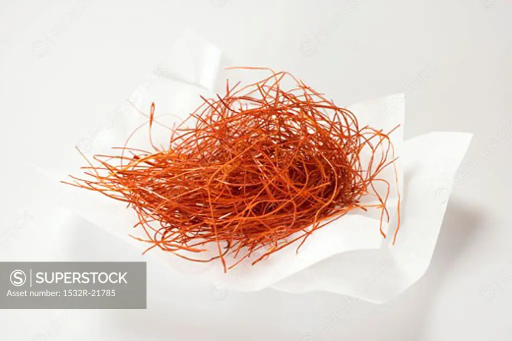 Saffron threads on paper