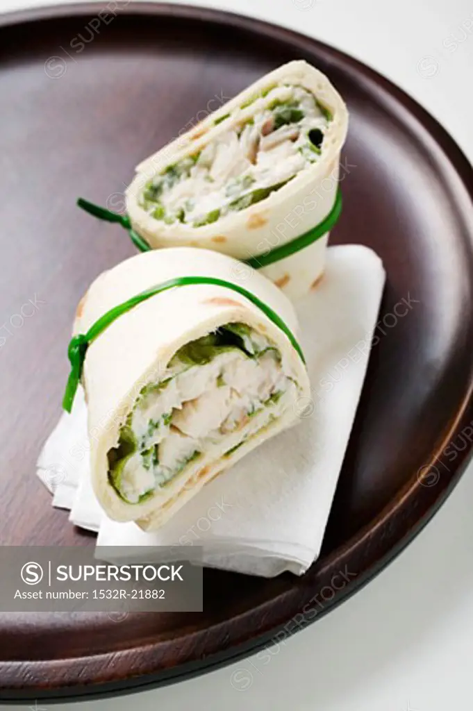 Two wraps with fish filling