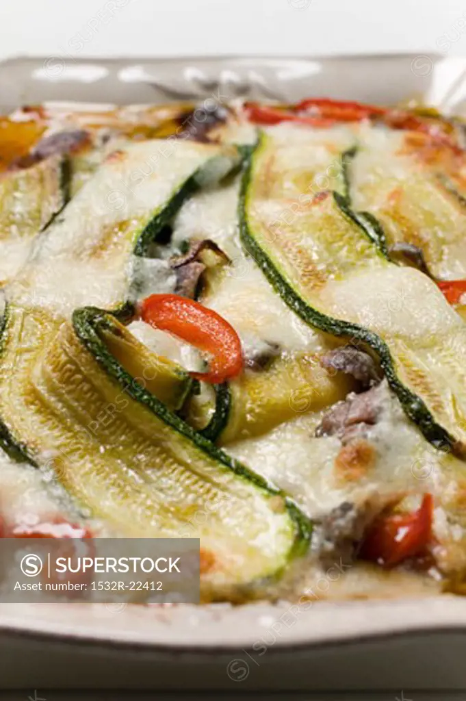 Pepper and courgette gratin