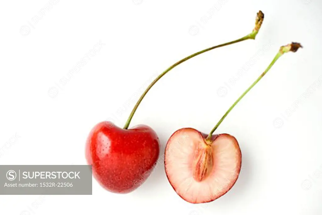 A halved cherry