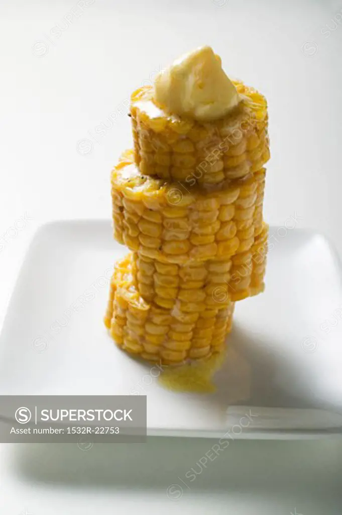 Corn cobs with garlic butter