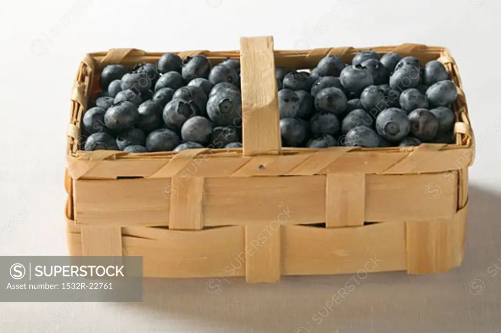 Fresh blueberries in a basket
