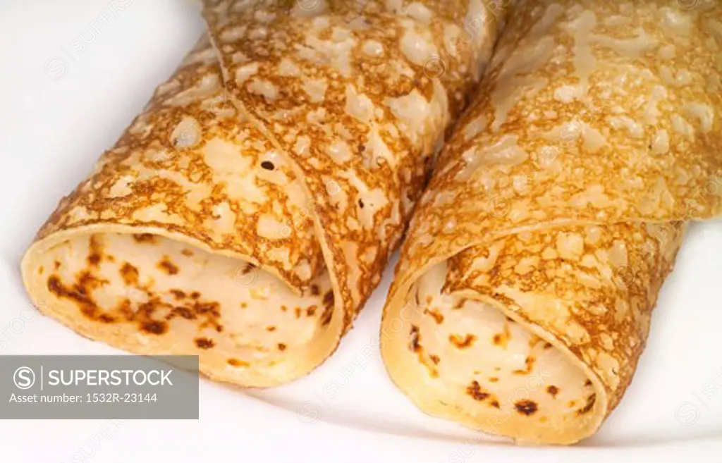 Two rolled-up pancakes