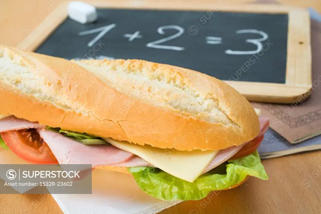 A ham and cheese sandwich for school