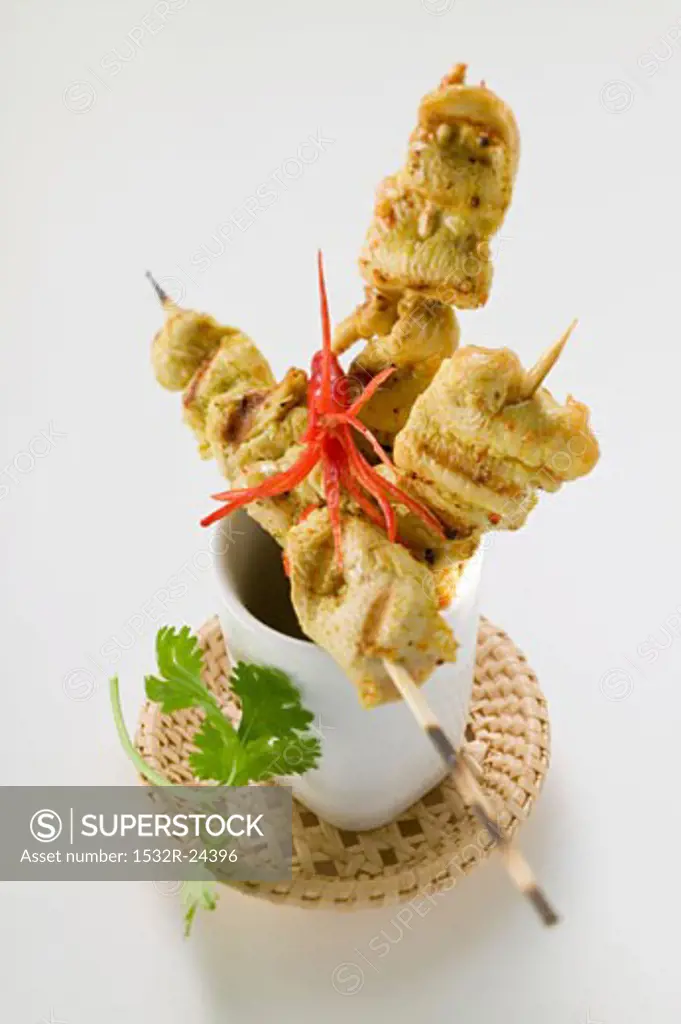 Spicy satay with chili pepper (Indonesia)