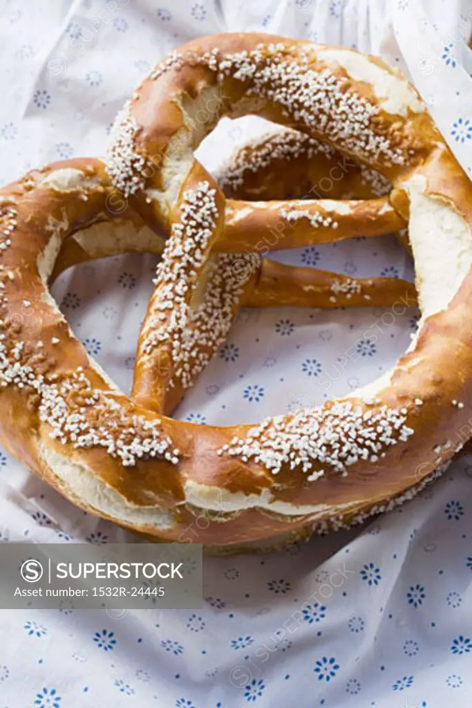 Two Bavarian salted pretzels