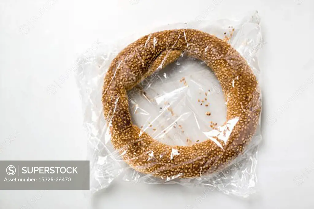 Sesame ring in clear packaging