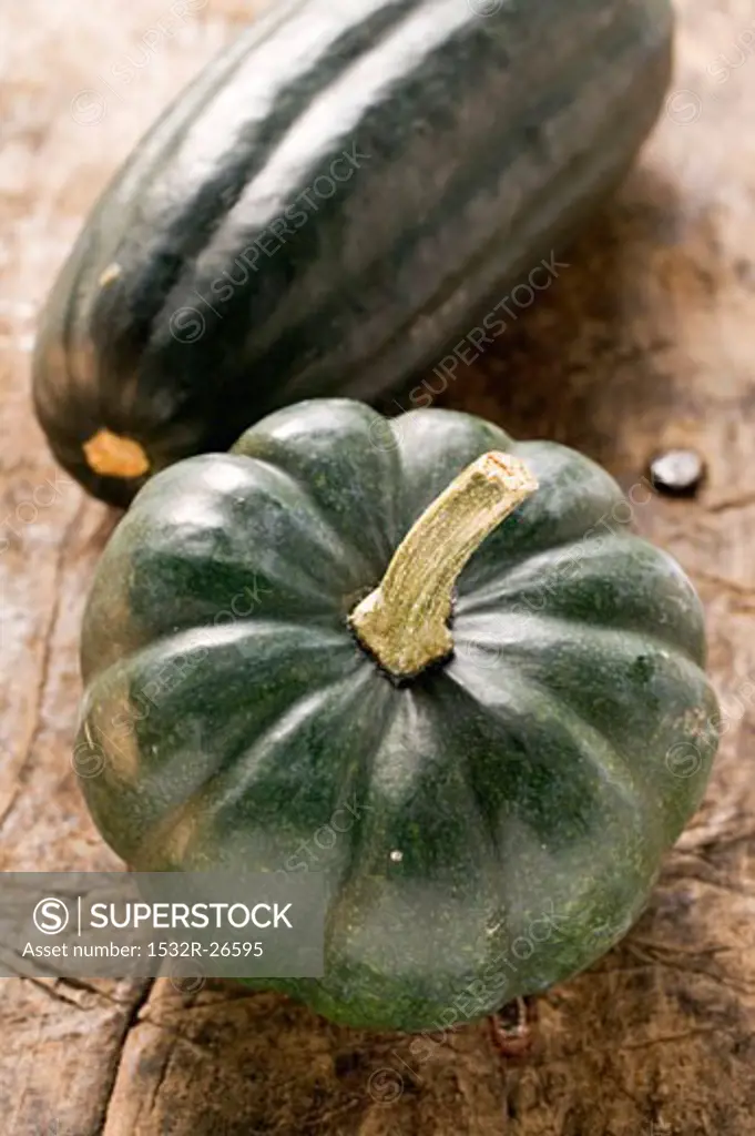 Two green squashes