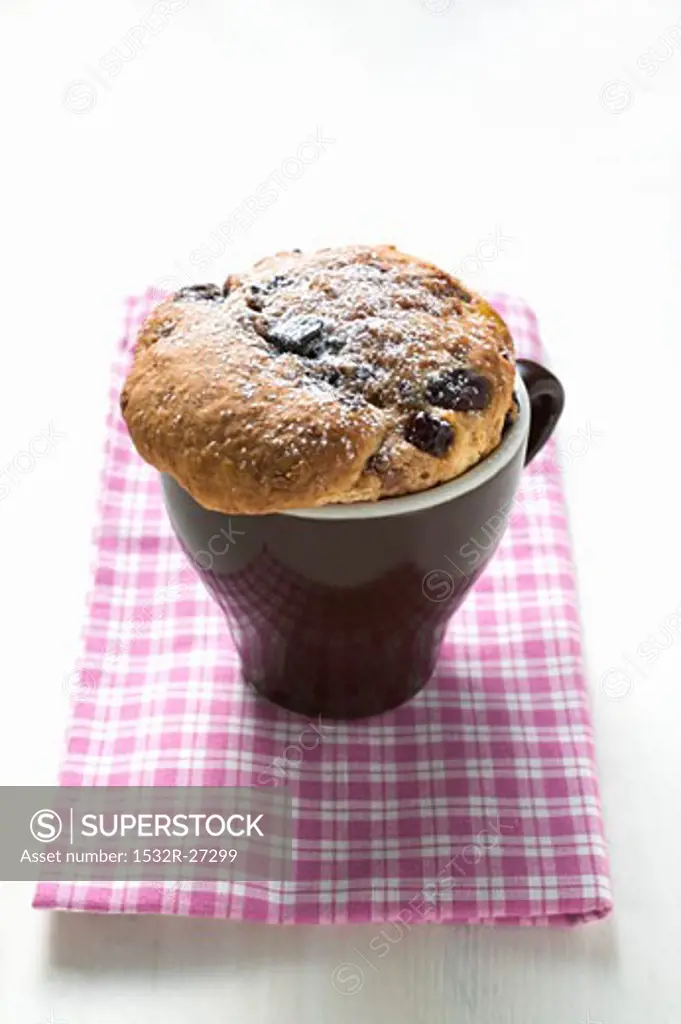 Chocolate panettone in espresso cup