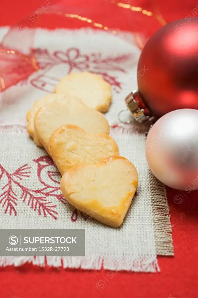 Heart-shaped Christmas biscuits