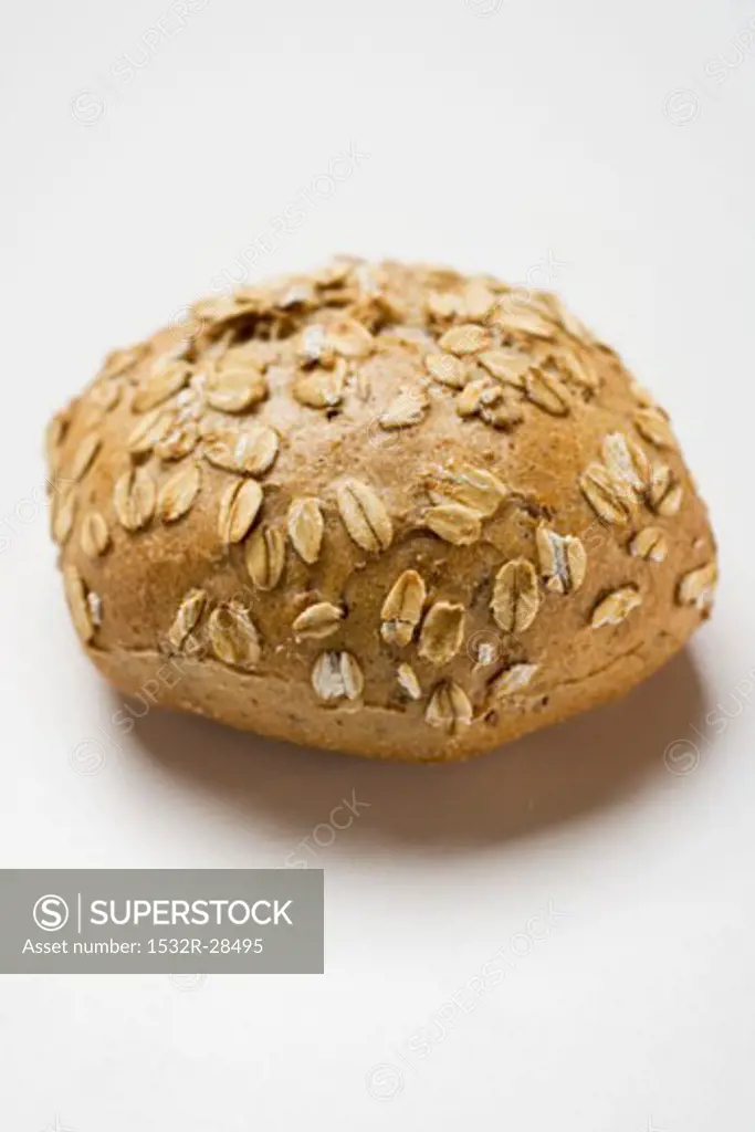 Wholemeal bread roll with oat flakes