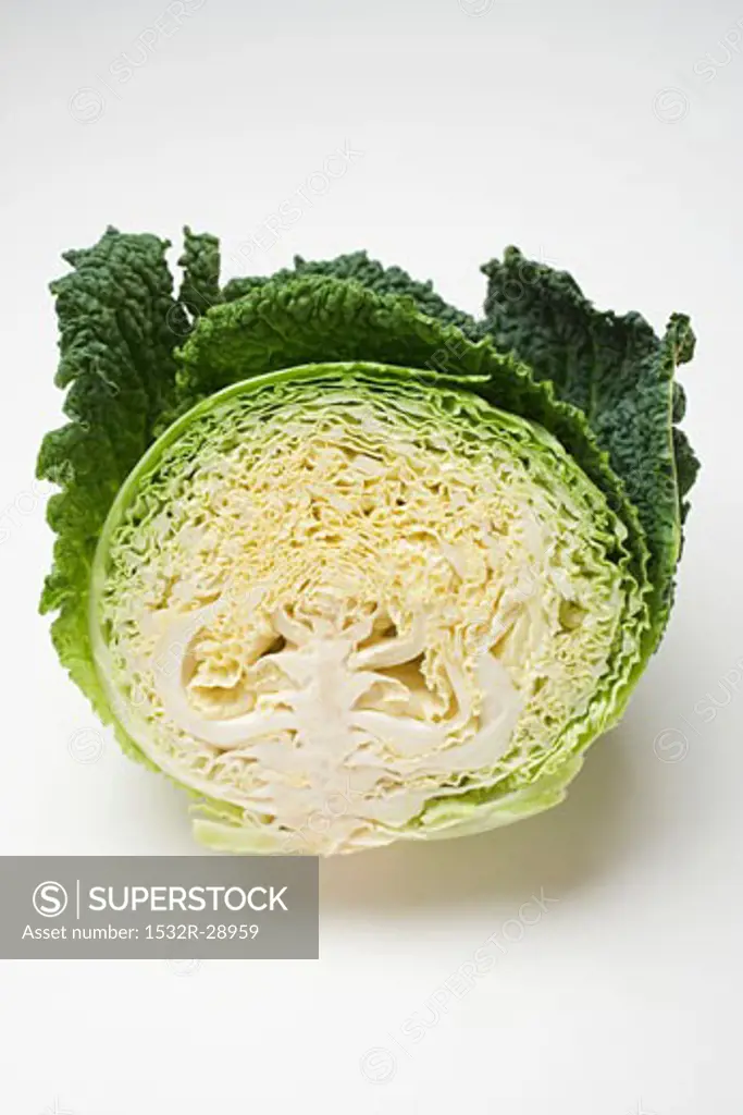 Half a savoy cabbage