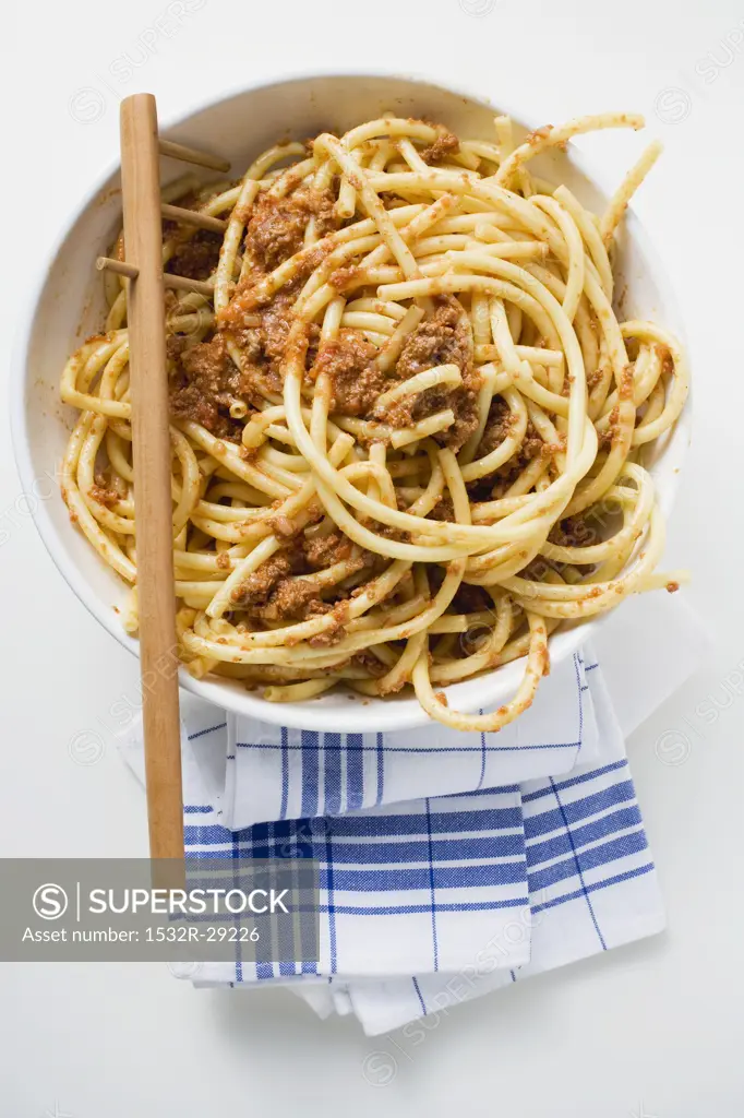 Macaroni with mince sauce
