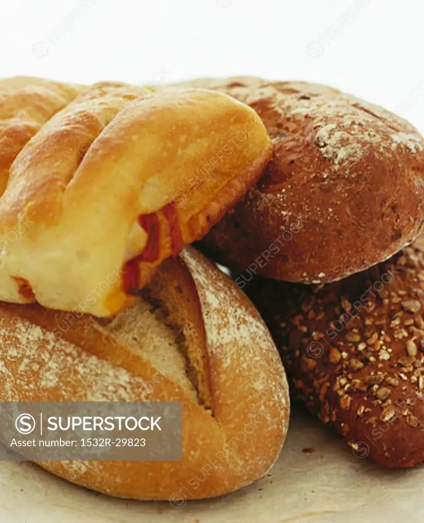 Rye bread, wholemeal bread, tomato bread & sourdough bread