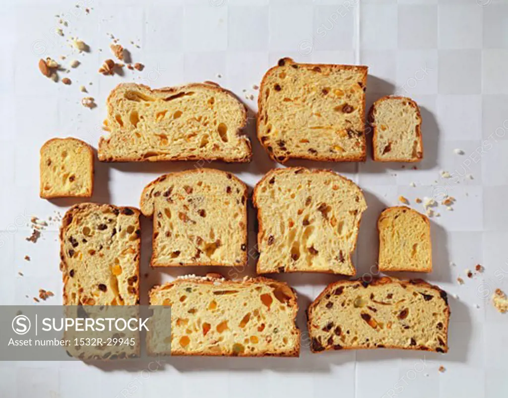 Slices of panettone