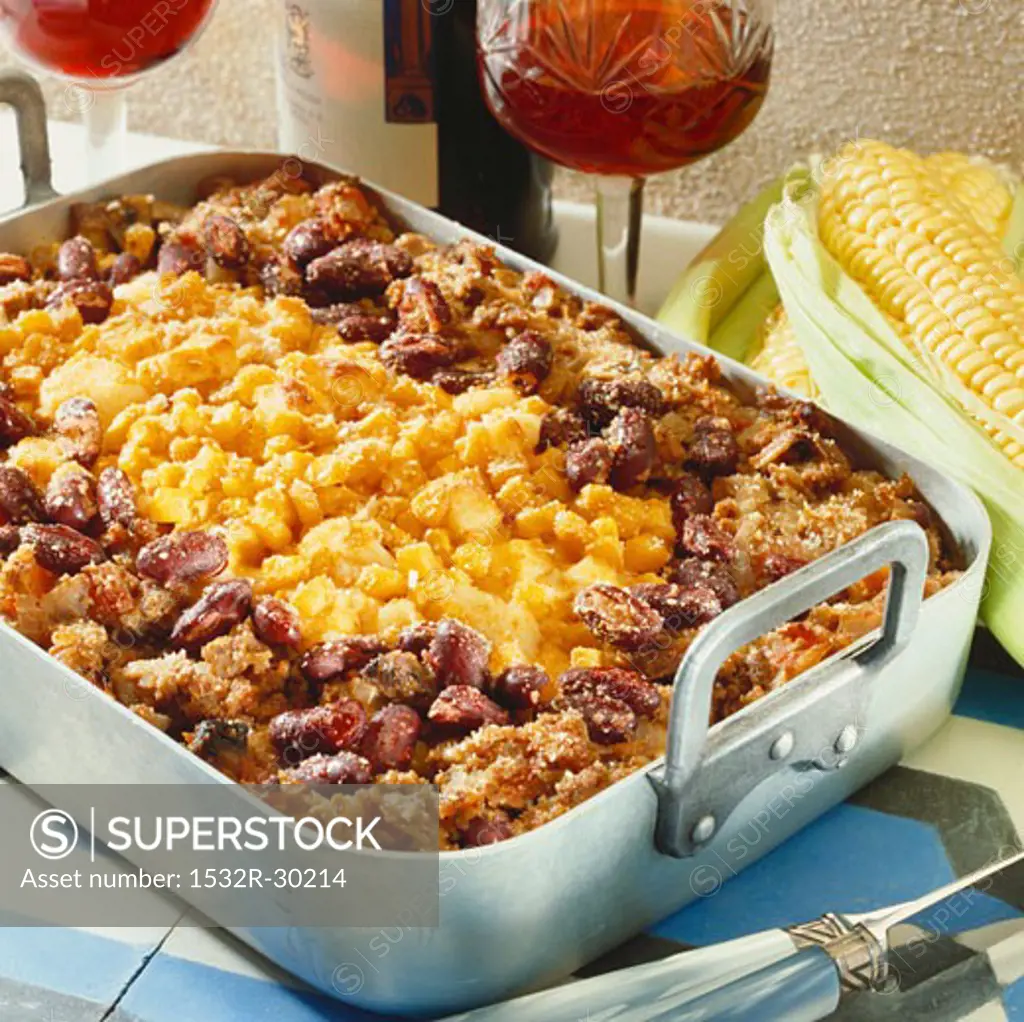Mince and sweetcorn bake