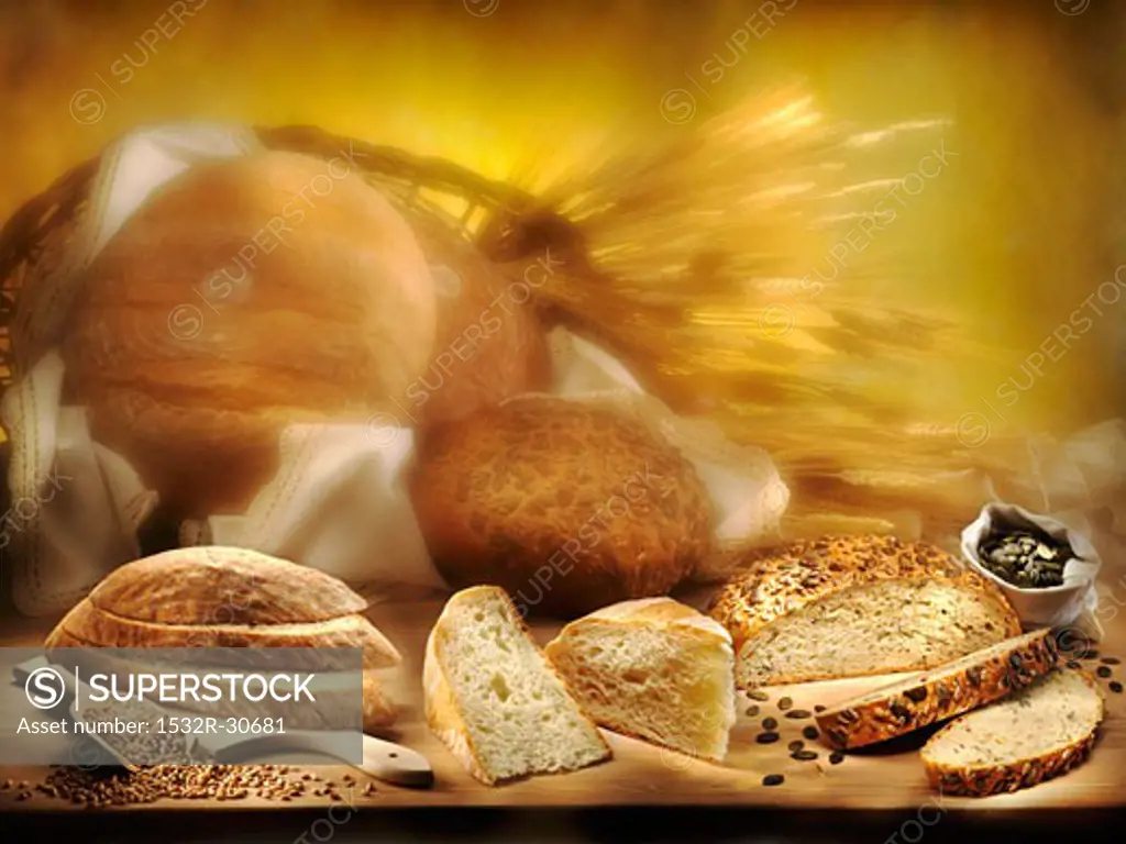 Still life with various types of bread