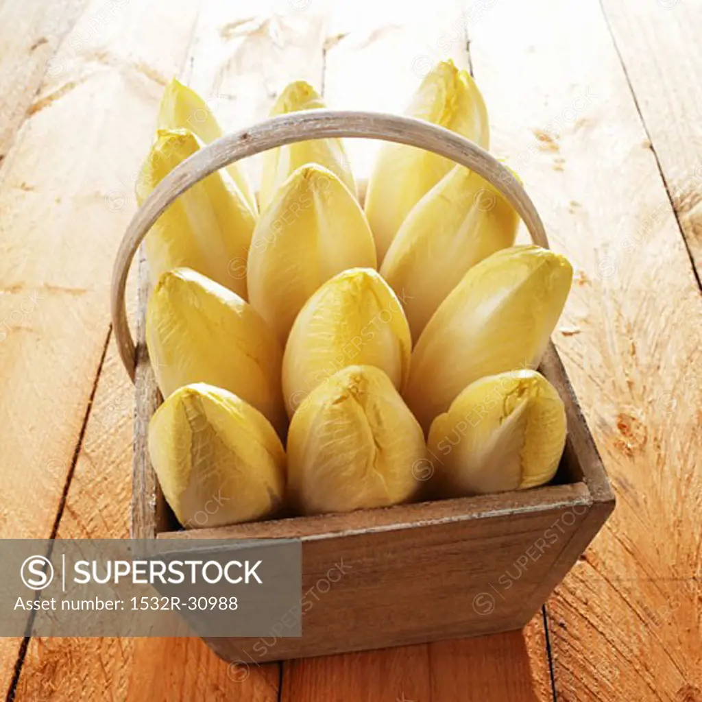 Chicory in a wooden basket