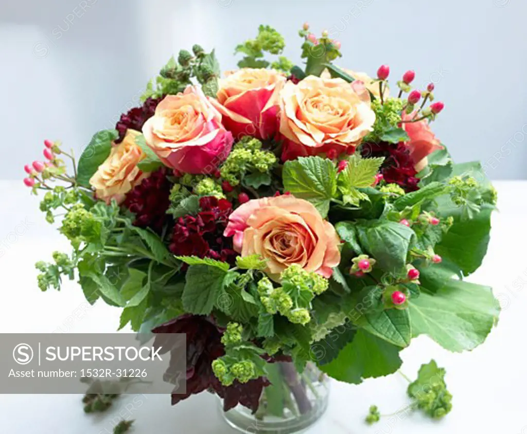 Mixed arrangement with roses