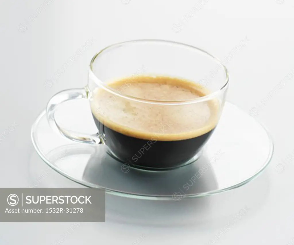 Espresso in a glass cup