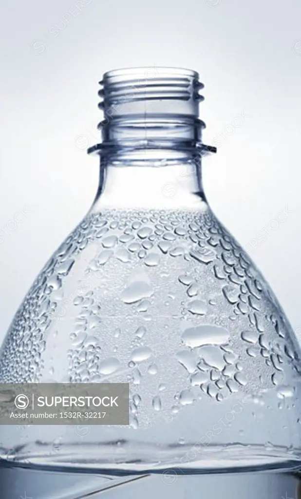 Plastic water bottle with condensation