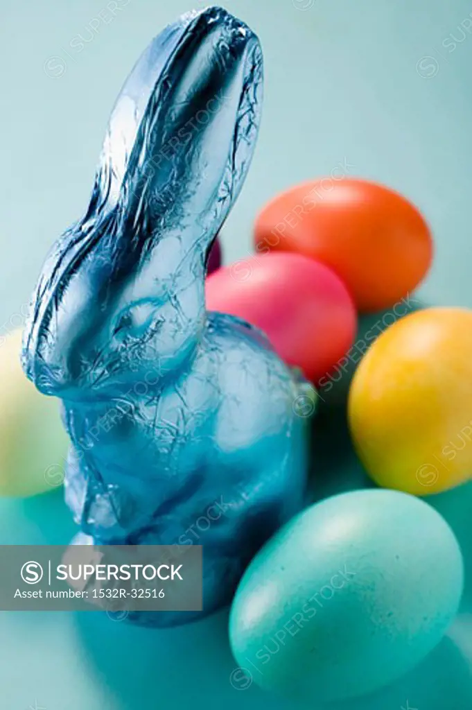 Easter Bunny and coloured eggs