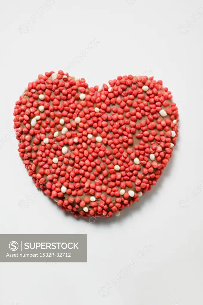 Chocolate heart with sprinkles
