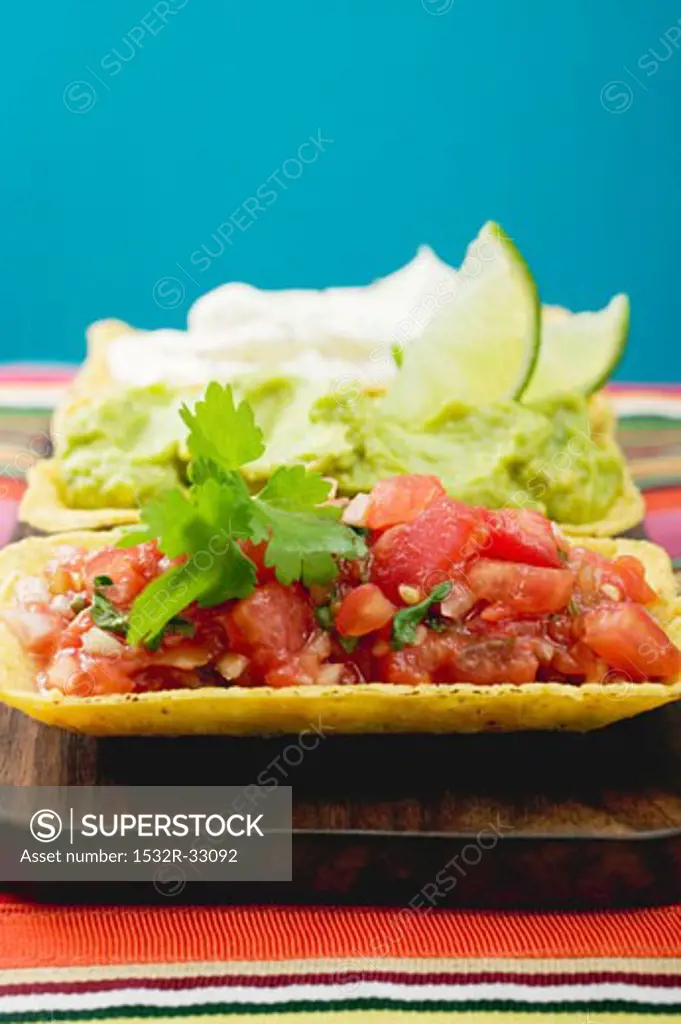 Three dips in taco shells (Mexico)